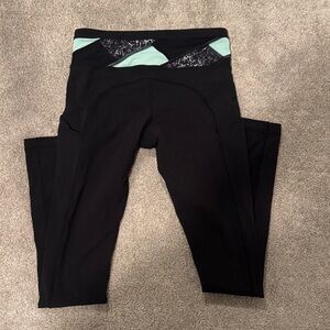 Lululemon Athletica Black and Mint Leggings